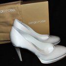 SERGIO ROSSI WHITE SATIN BRIDE WEDDING PLATFORM HEELS SHOES PUMPS 40 9.5