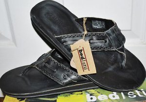 BED STU SPLIT COAL HAND WASH GRAY DISTRESSED THONG FLIP FLOPS SANDALS SHOES 11