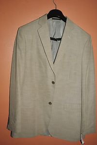 CALVIN KLEIN FOR LORD AND TAYLOR BEIGE SPORT COAT BLAZER SUIT JACKET 40R
