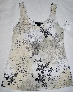 JOSIE NATORI FLORAL PRINT SHEER SLEEPWEAR TOP CAMISOLE M $130