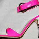 GIUZEPPE ZANOTTI HOT PINK GLOSS PATENT FLUO NEON STEEL HEELS PARTY SANDALS 39