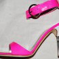 GIUZEPPE ZANOTTI HOT PINK GLOSS PATENT FLUO NEON STEEL HEELS PARTY SANDALS 39