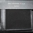 $85 JOHN VARVATOS BIFOLD BLACK CANVAS LEATHER WALLET CARDHOLDER FOR MEN
