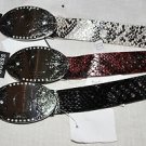 GUESS LERGE BUCKLE WITH RHINESTONES SNAKE SKIN REPTILE STUDDED WOMENS BELT