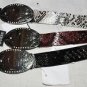 GUESS LERGE BUCKLE WITH RHINESTONES SNAKE SKIN REPTILE STUDDED WOMENS BELT