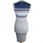 Chanel Resort 2012 Runway Silver Blue Knit Ribbed Striped Sleeveless Dress 40 2K