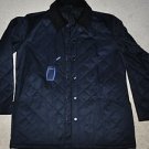 NAUTICA QUILTED CORDUROY COLLAR LUXURY NAVY COAT JACKET S $275.00