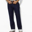 POLO RALPH LAUREN LINEN NAVY BLUE SUMMER TROUSERS PINSTRIPE PANTS 34 /32