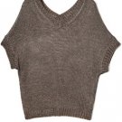 VINCE METALLIC COASTAL GUNMETAL V NECK KNIT SWEATER BLOUSE TOP L $320
