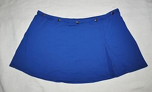 LA BLANCA STUDDED RICH BLUE SPORT SEXY SWIMWEAR BATHING BEACH SWIMSUIT SKIRT L