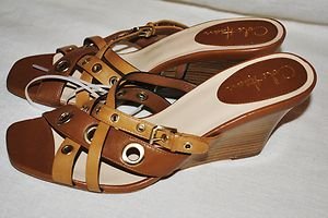 $178 COLE HAAN NIKE AIR WHITNEY BEIGE GROMMET SUMMER SHOES SANDALS SLIDES 9/US