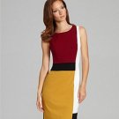 CALVIN KLEIN COLOR BLOCK BRICK MULTI SLEEVELESS CASUAL CAREER SKIRT DRESS 10