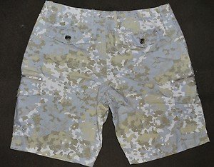 MICHAEL KORS CAMOUFLAGE MILITARY CARGO LINEN COTTON SUMMER SHORTS PANTS 36