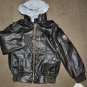 HAWKE&CO OUTFITTER FAUX LEATHER HOODED HOODIE BOMBER JACKET COAT W/HOOD 14-16
