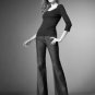 7 SEVEN FOR ALL MANKIND GINGER BLACK SHINY SHEEN FLARE JEANS PANTS 24