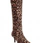 DONALD PLINER NYLON STRETCH LEOPARD LUNA 4 BOOTS SHOES 6.5/US