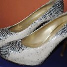 STUART WEITZMAN REAL PYTHON SNAKE SKIN HIDDEN PLATFORM SHOES STACKED HEELS 9.5
