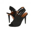 ELIZABETH AND JAMES E STOMP BLACK SNAKE SKIN BLACK SHOES HEELS 8