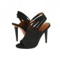 ELIZABETH AND JAMES E STOMP BLACK SNAKE SKIN BLACK SHOES HEELS 8