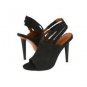 ELIZABETH AND JAMES E STOMP BLACK SNAKE SKIN BLACK SHOES HEELS 8