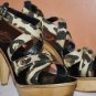 CHRISTIAN DIOR INITIALES WOODEN LEOPARD PLATFORM SHOES HEELS STRAPPY SANDALS 40