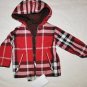 BURBERRY CHILDREN REVERSIBLE NOVA CHECK BURGUNDY HOODED JACKET WINDBREAKER COAT