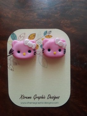 PINK HELLO KITTY EARRINGS
