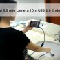 10 Meter Smartphone Endoscope - 6 Adjustable LED Lights, VGA 640x480 Resolutions, Ultra Thin 5.5mm