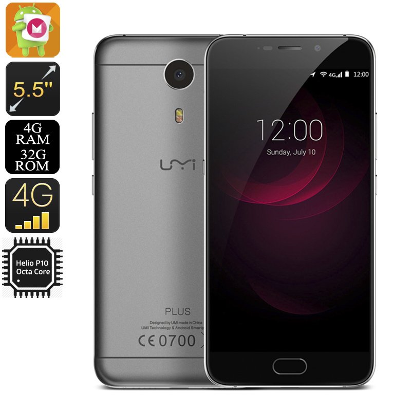 UMI Plus Android 6.0 Smartphone - Octa-Core, 4GB RAM, 1080p, 20 Hours Usage Time, 4G, 13MP Camera