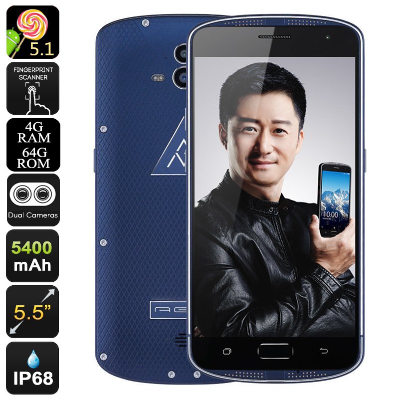 AGM X1 Rugged Smartphone - IP68, Octa-Core, 5400mAh, 4GB RAM, OTG, Quick Charge, 64GB Memory
