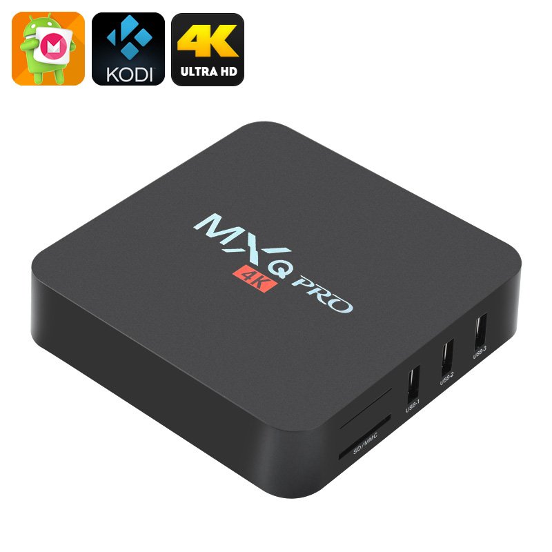 MXQ Pro 4K Ultra HD TV Box - KODI, Android 6.0, 64Bit Amlogic S905 Quad Core, H.265 4K Decoding