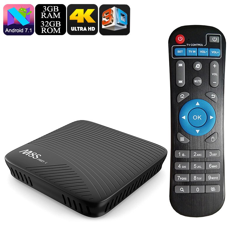 Mecool M8S Pro L Android TV Box - Kodi, Octa Core, 3GB RAM, 32GB Memory, Airplay, Miracast, DLNA