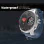 Sport Smart Watch Stainless Steel Fitness Activity Tracker IP68 Waterproof Smartwatch Silver&Blue