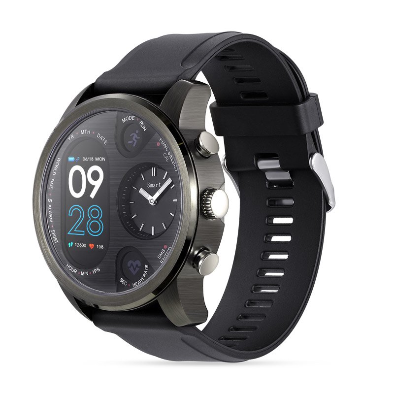 Sport Smart Watch Stainless Steel Fitness Activity Tracker IP68 Waterproof Smartwatch Black