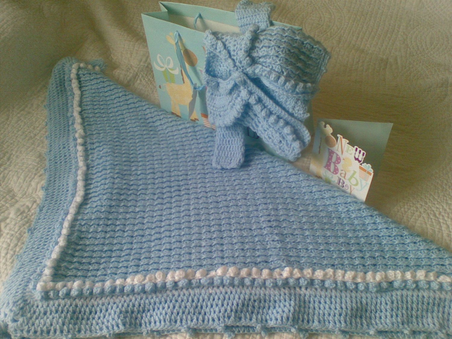 Hand Crocheted Baby Shawl and Cardigan