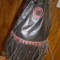 Genuine African Tribal Leather Drawstring Bucket Shoulder Handbag