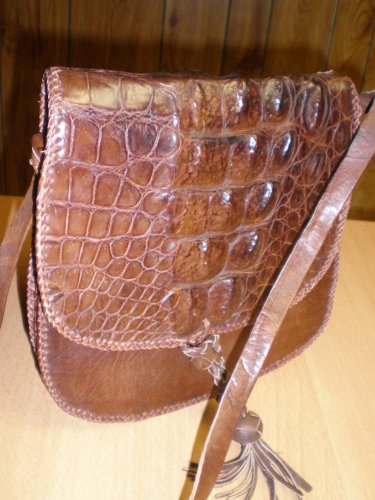 Genuine African Crocodile Tribal Purse Handbag