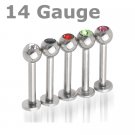 CZ Gem Labret 14G
