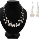 Cormia's Floating Freshwater Pearl Necklace & Earring Set - 18 inches