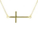 Lucinda's Sideways Cross Necklace - Gold Plated