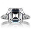 Martha´s Engagement Ring - 3 Stone Asscher Cut CZ: Final Sale - Size 8