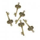 Lot of 5 Antique Bronze Key Charms Pendants 4.5x1.7cm