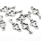 Lot of 8 Antique Silver Key Charms Pendants 22x9mm(7/8"x3/8")