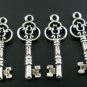 Lot of 4 Silver Tone Antique Key Charms Pendants 29x10mm Findings