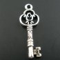 Lot of 4 Silver Tone Antique Key Charms Pendants 29x10mm Findings