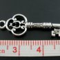 Lot of 4 Silver Tone Antique Key Charms Pendants 29x10mm Findings