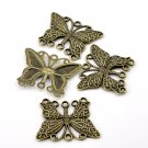 Lot of 4 Antique Bronze 8 Holes Butterfly Connectors 36x29mm (1 3/8"x1 1/8")