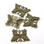 Lot of 4 Antique Bronze 8 Holes Butterfly Connectors 36x29mm (1 3/8"x1 1/8")