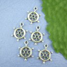 Lot of 5 Antique Silver Rudder Charm Pendants 15*20mm