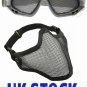 UK Stock -Protection Airsoft Face Mask w/ Metal Mesh Goggles Paintball Set Fast Delivery